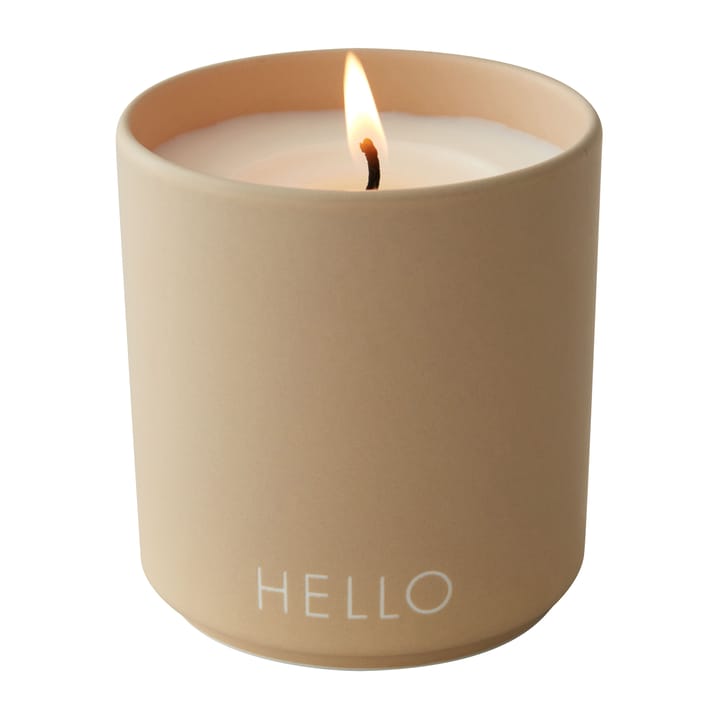 Vela perfumada Design Letters Ø8 cm - Hello-beige - Design Letters