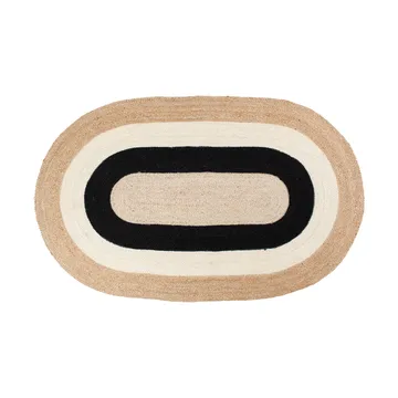 Alfombra de yute Elin striped ovalada 92x150 cm - Black - Dixie