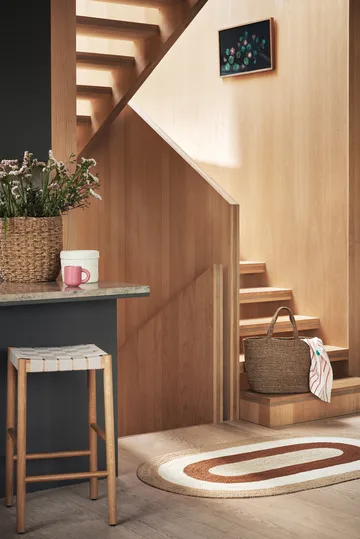 Alfombra de yute Elin striped ovalada 92x150 cm - Brick - Dixie