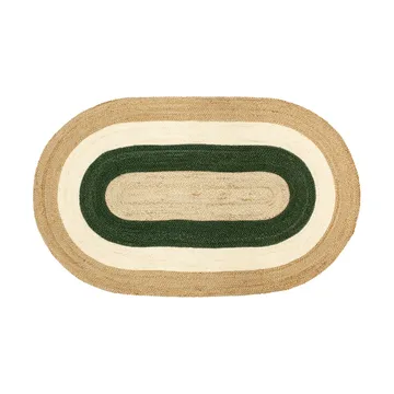 Alfombra de yute Elin striped ovalada 92x150 cm - Green - Dixie
