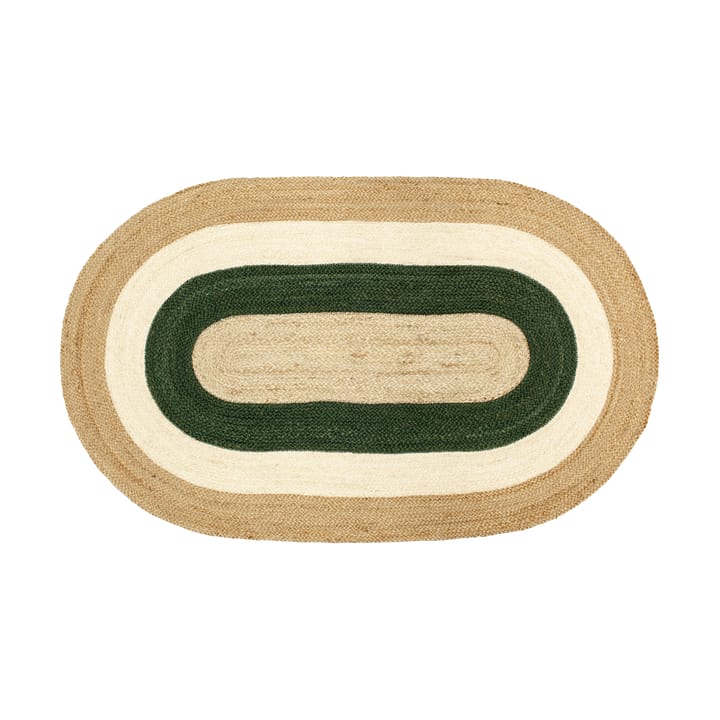 Alfombra de yute Elin striped ovalada 92x150 cm - Green - Dixie