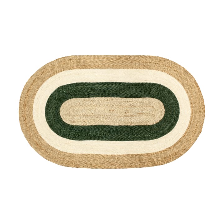 Alfombra de yute Elin striped ovalada 92x150 cm - Green - Dixie