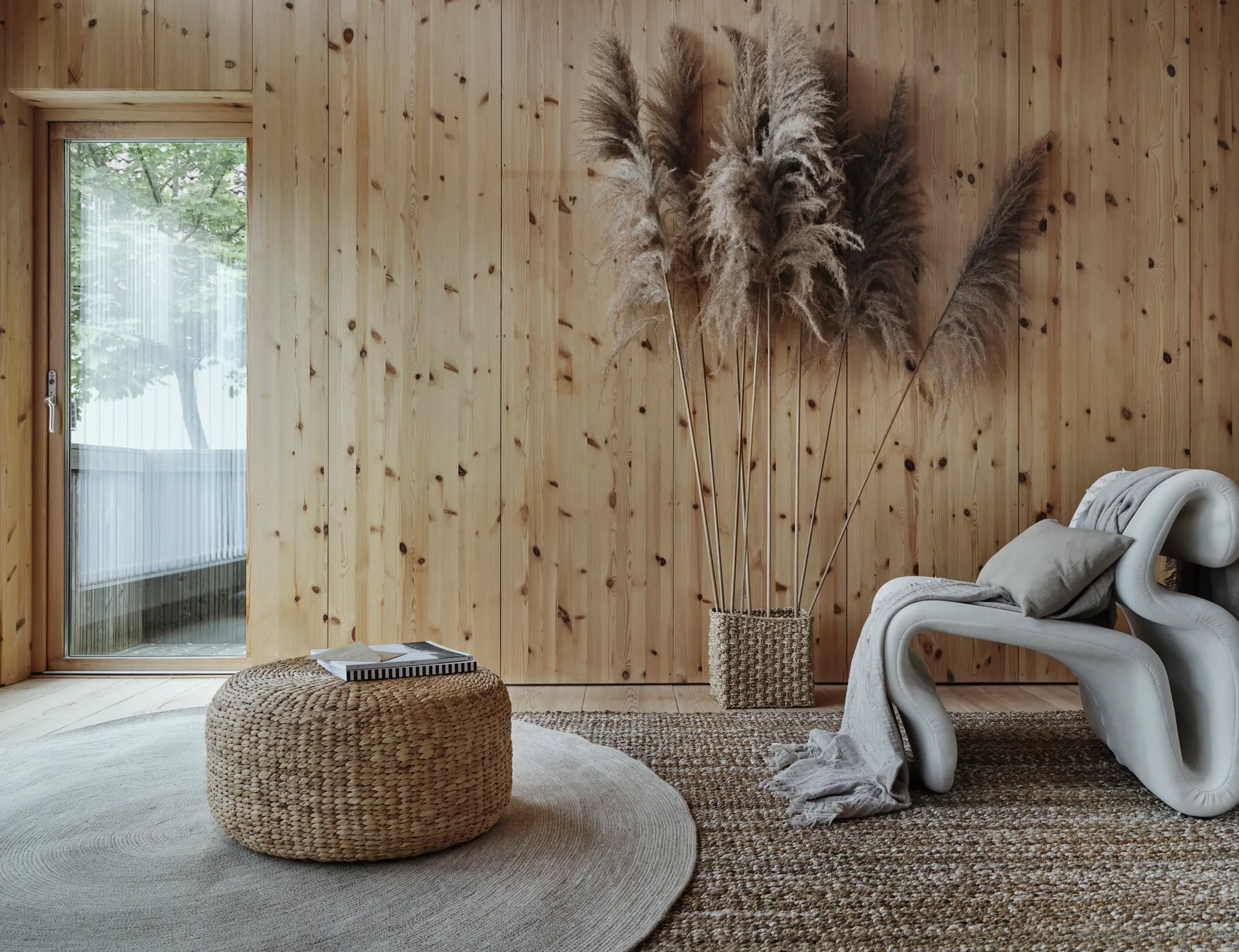 Alfombra de yute Ella Ø150 cm, blanco-natural Dixie