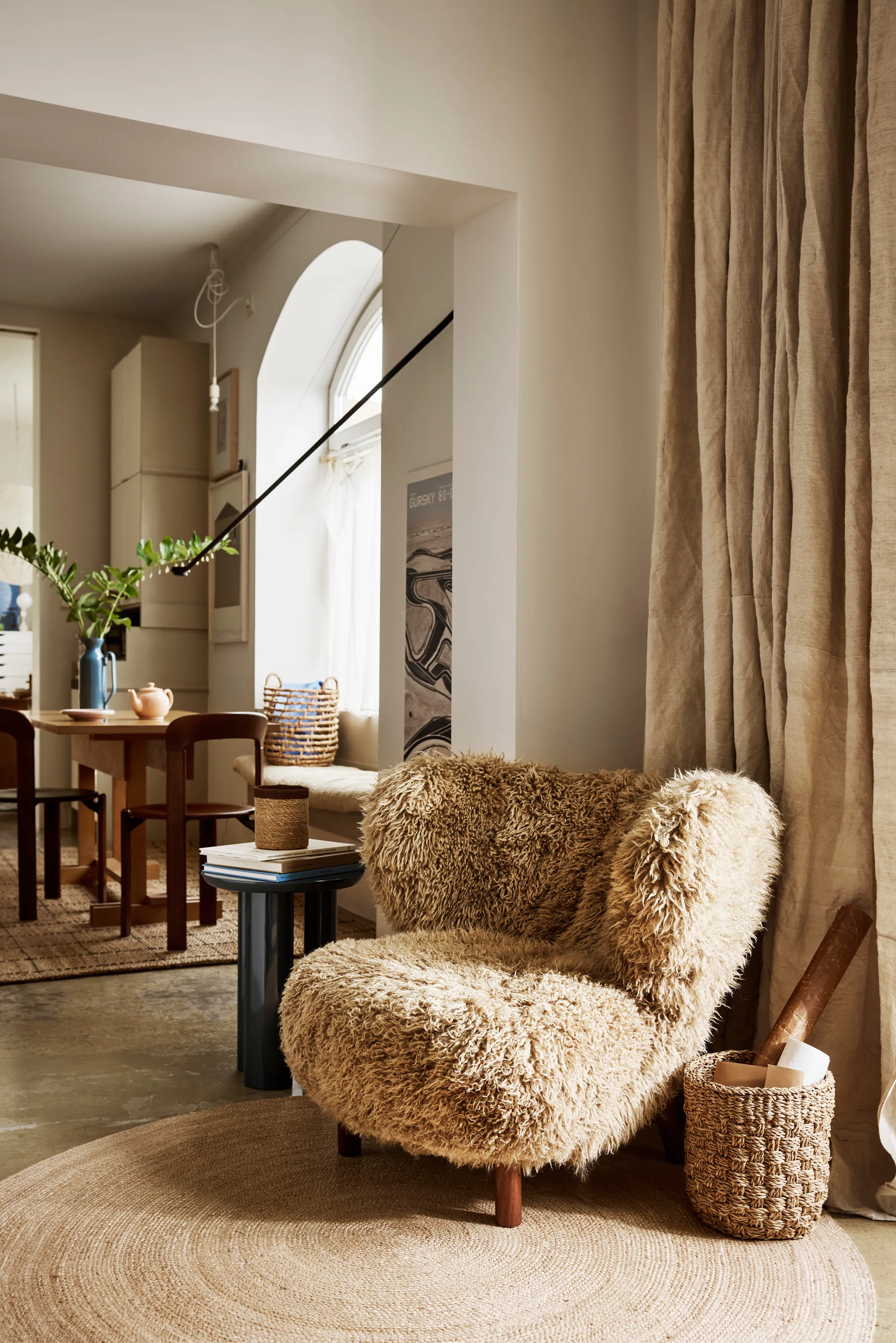 Alfombra Elin natural, Ø150 cm Dixie