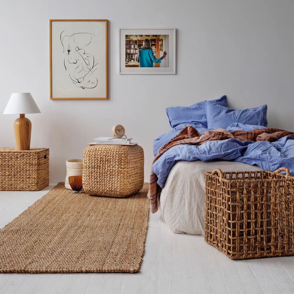 Asiento puf Lily Ø59 cm, Natural, jacinto de agua, redondo Dixie