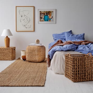 Asiento puf Lily - Natural, jacinto de agua, cuadrado - Dixie