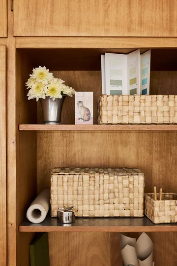 Caja de almacenamiento Lily con tapa Panamá, 2 piezas - Natural - Dixie