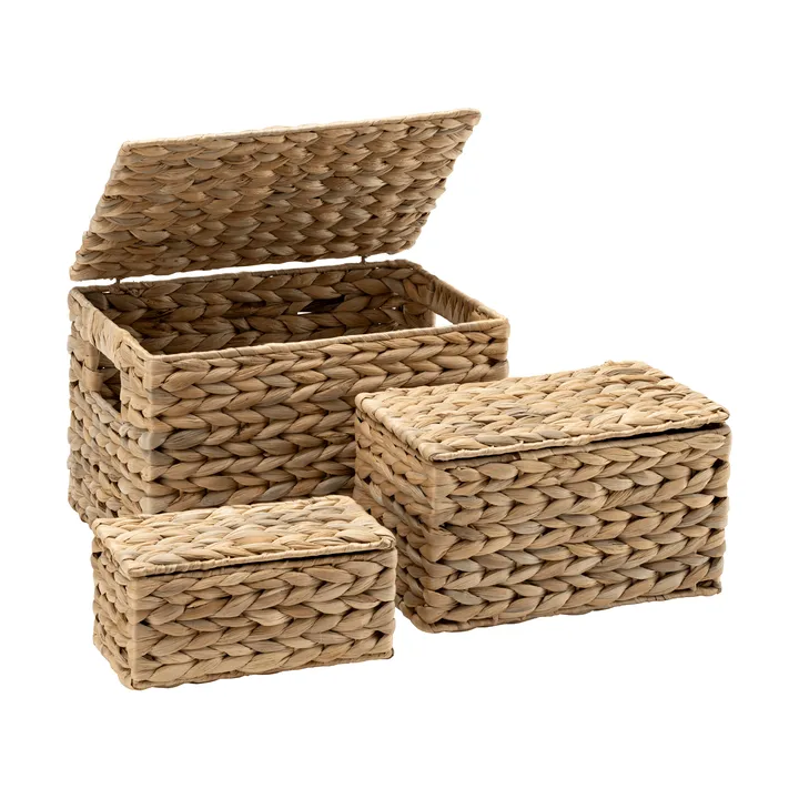 Cajas de almacenaje con tapa Lily 3 piezas - Jacinto de agua - Dixie