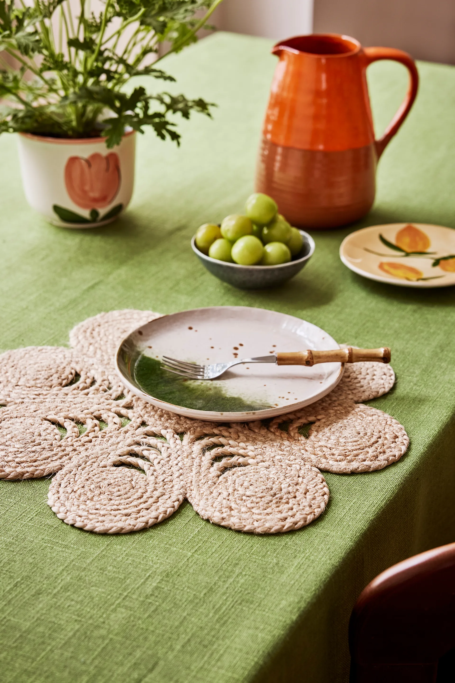 Mantel individual Elin anemone Ø40 cm, Natural Dixie