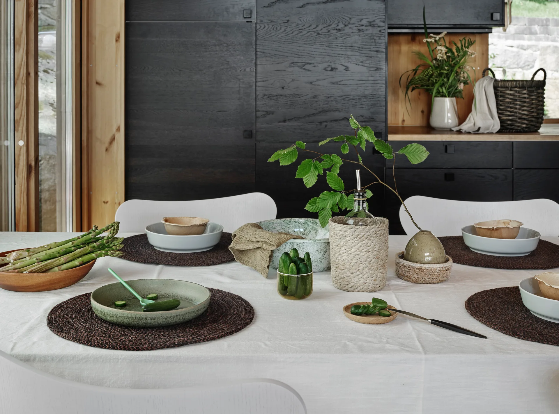 Mantel individual Ella Ø38 cm, marrón-negro Dixie