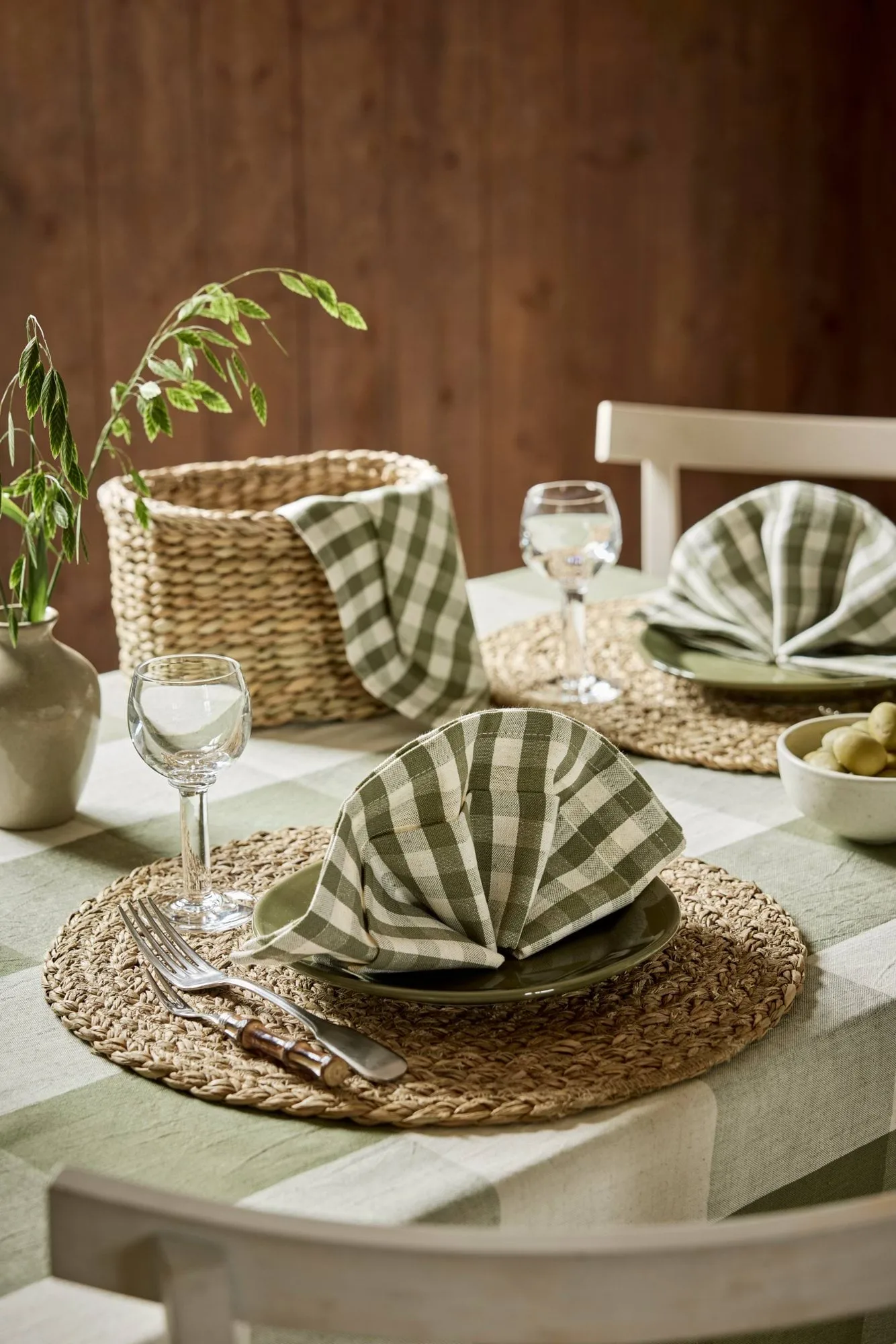 Mantel individual trenzado Esther, Algas marinas, Ø38 cm Dixie