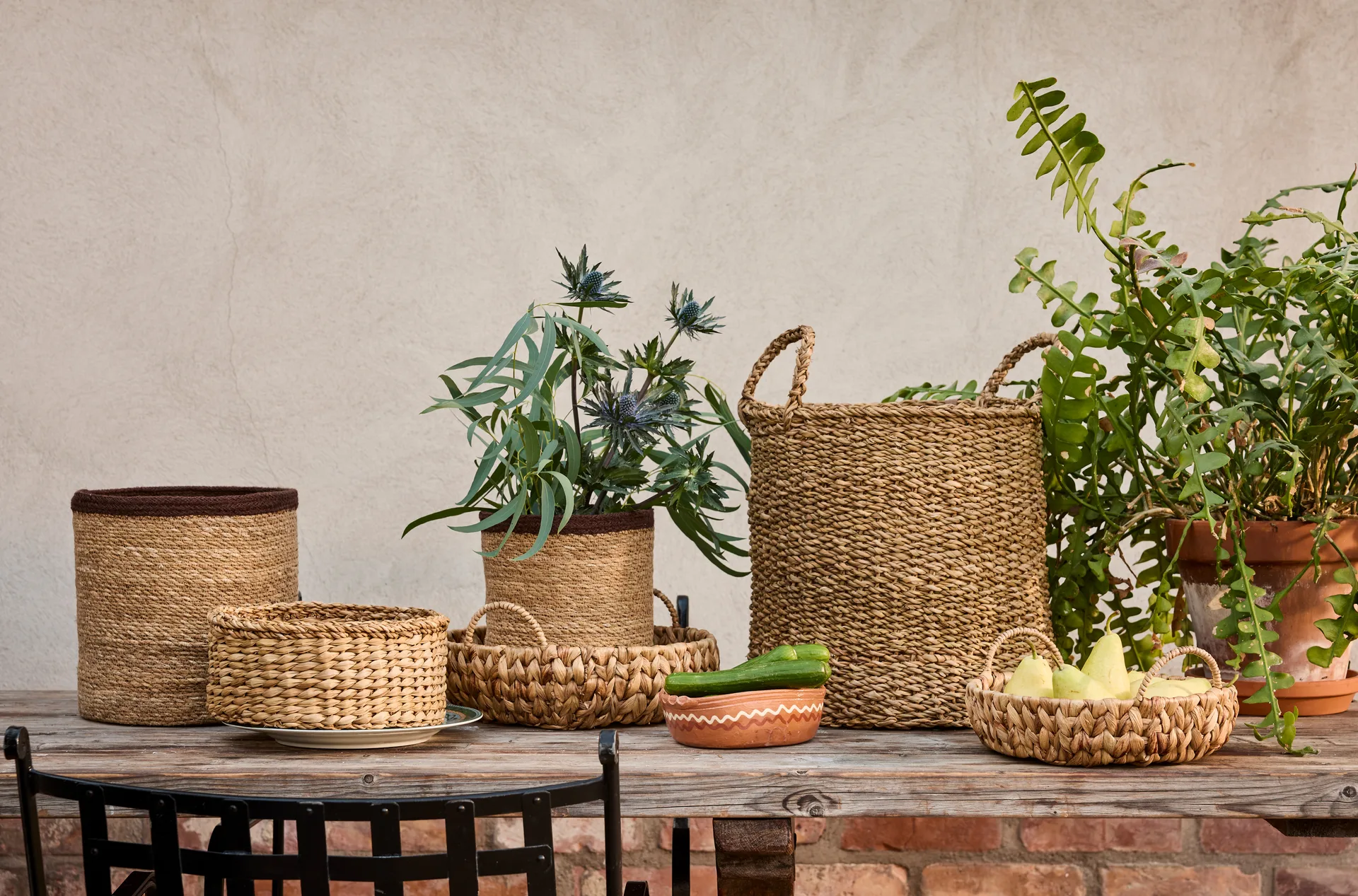 Set de 2 cesta con asas Lily, Natural Dixie