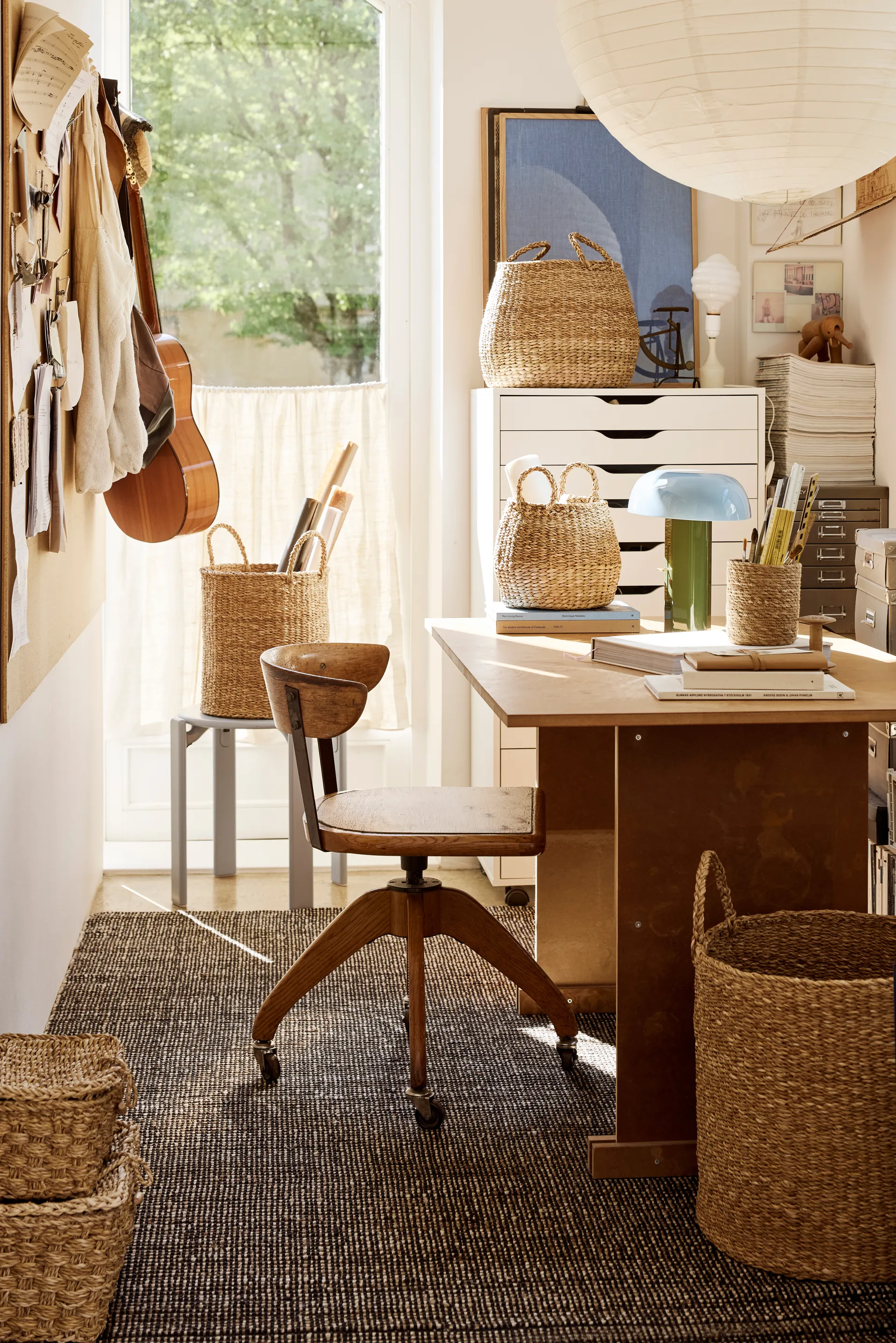 Set de 2 cestas con asa Esther cylinder, Natural Dixie