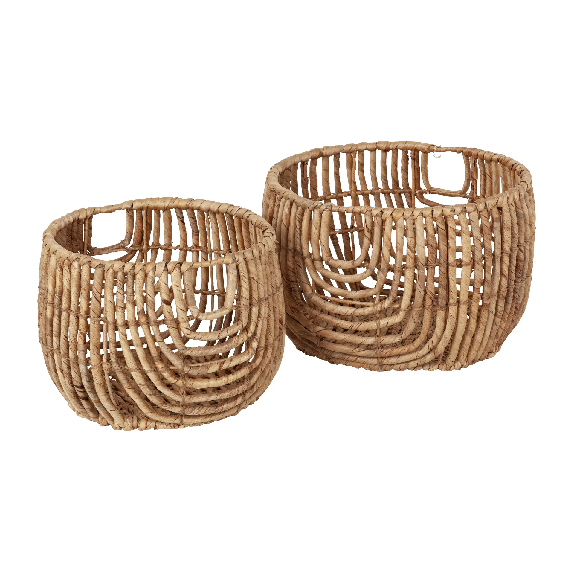 Set de 2 cestas Lily round open twist, Natural Dixie