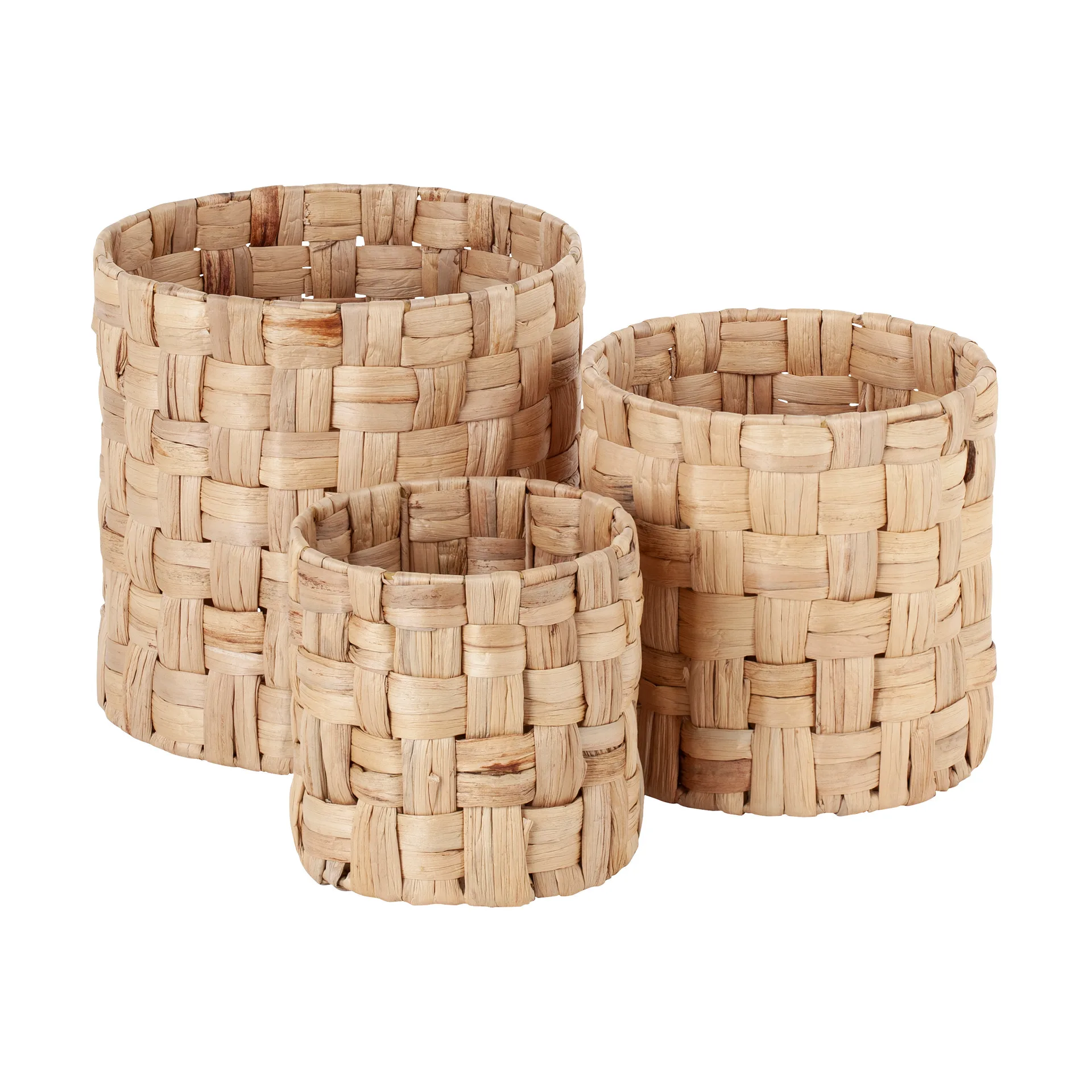 Set de 3 cestas de almacenamiento Lily cylinder panama, Natural Dixie