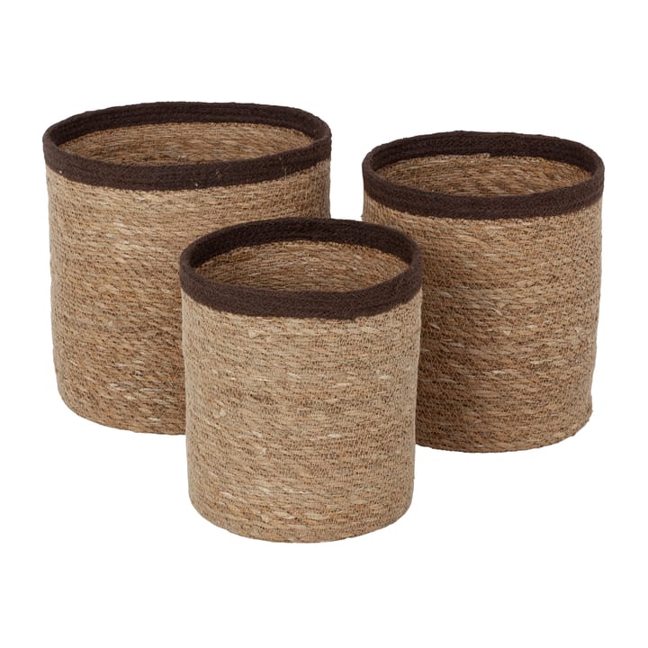 Set de 3 cestas Emil large - Natural-marrón - Dixie
