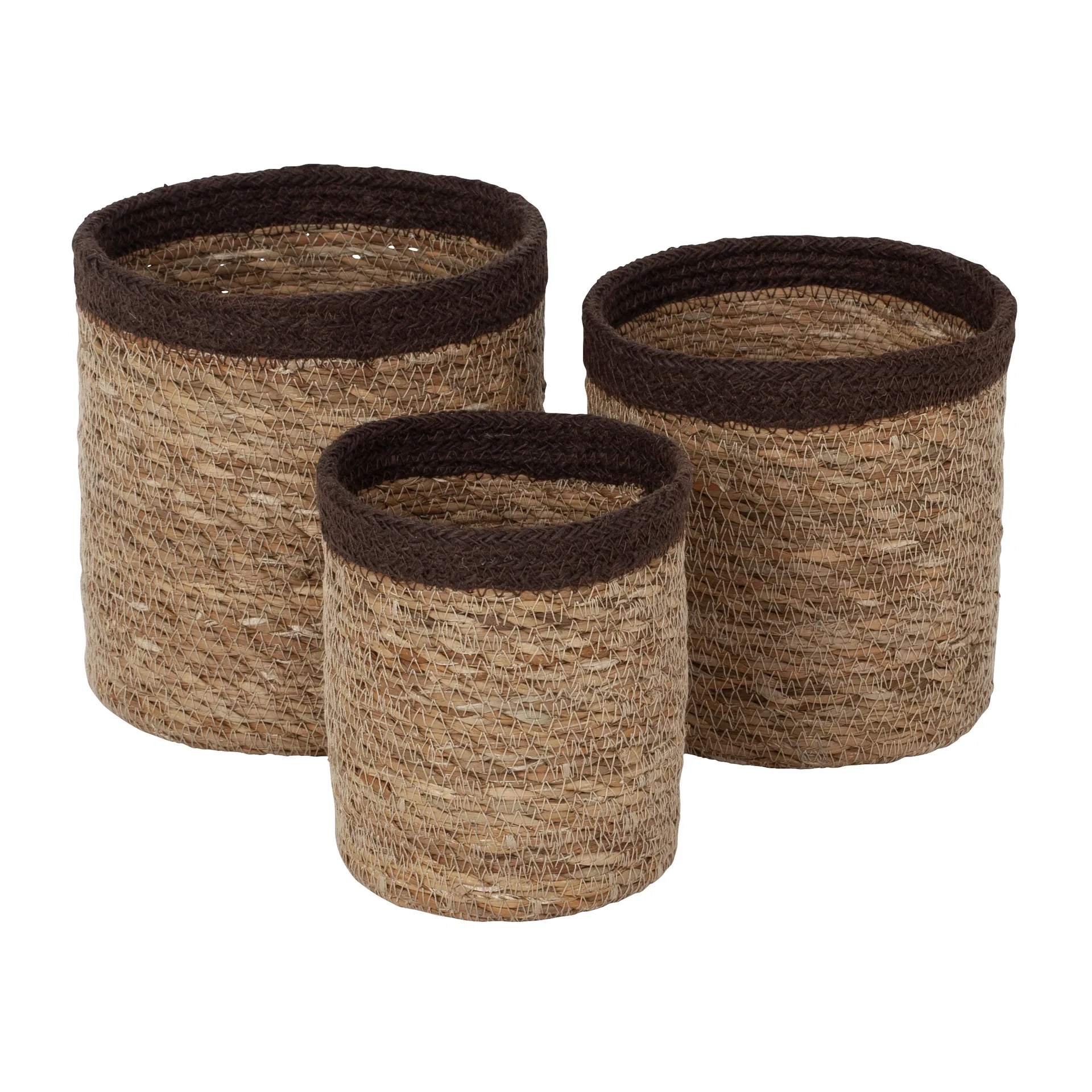 Set de 3 cestas Emil small, Natural-marrón Dixie