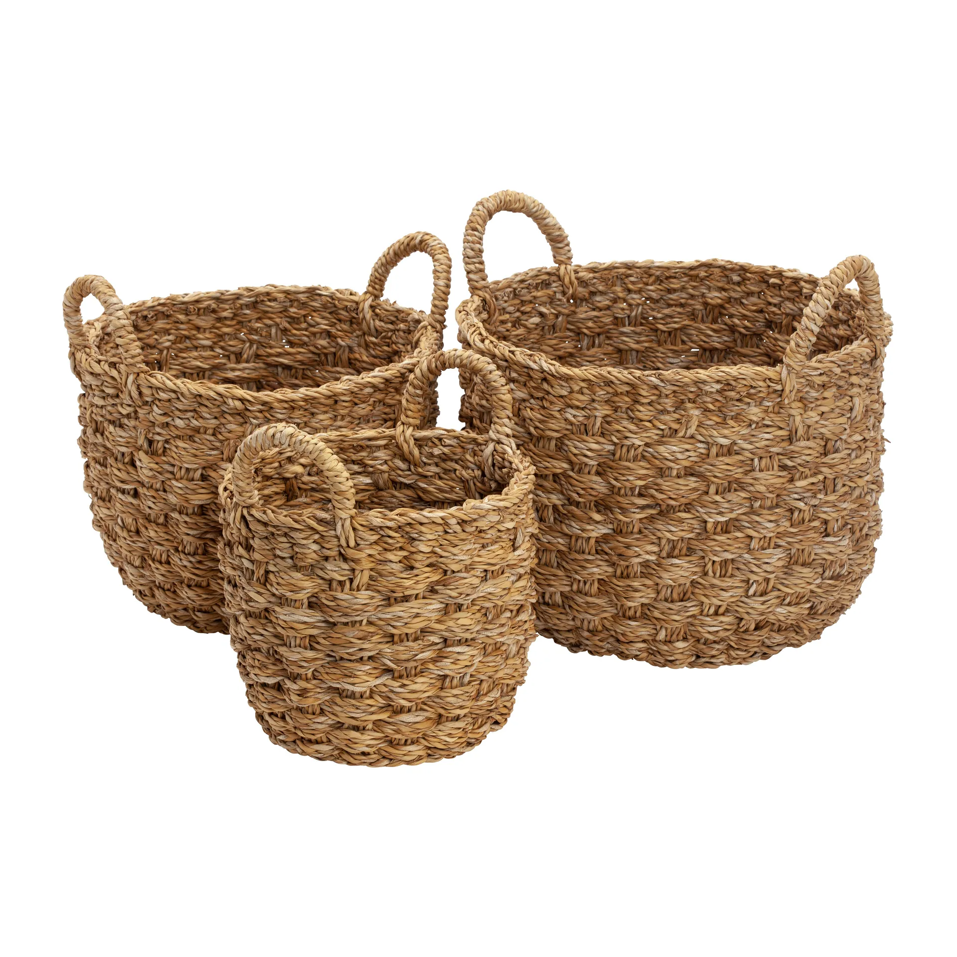 Set de 3 cestas redondas Esther, natural Dixie