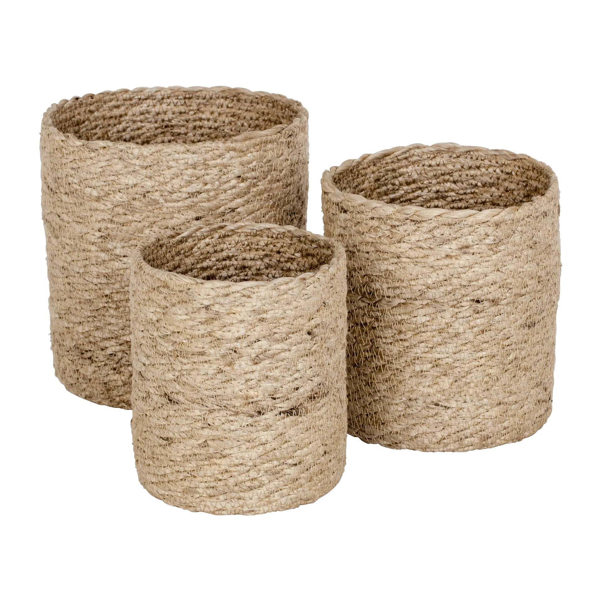 Set de 3 cestas Twisted small, Natural-gris Dixie