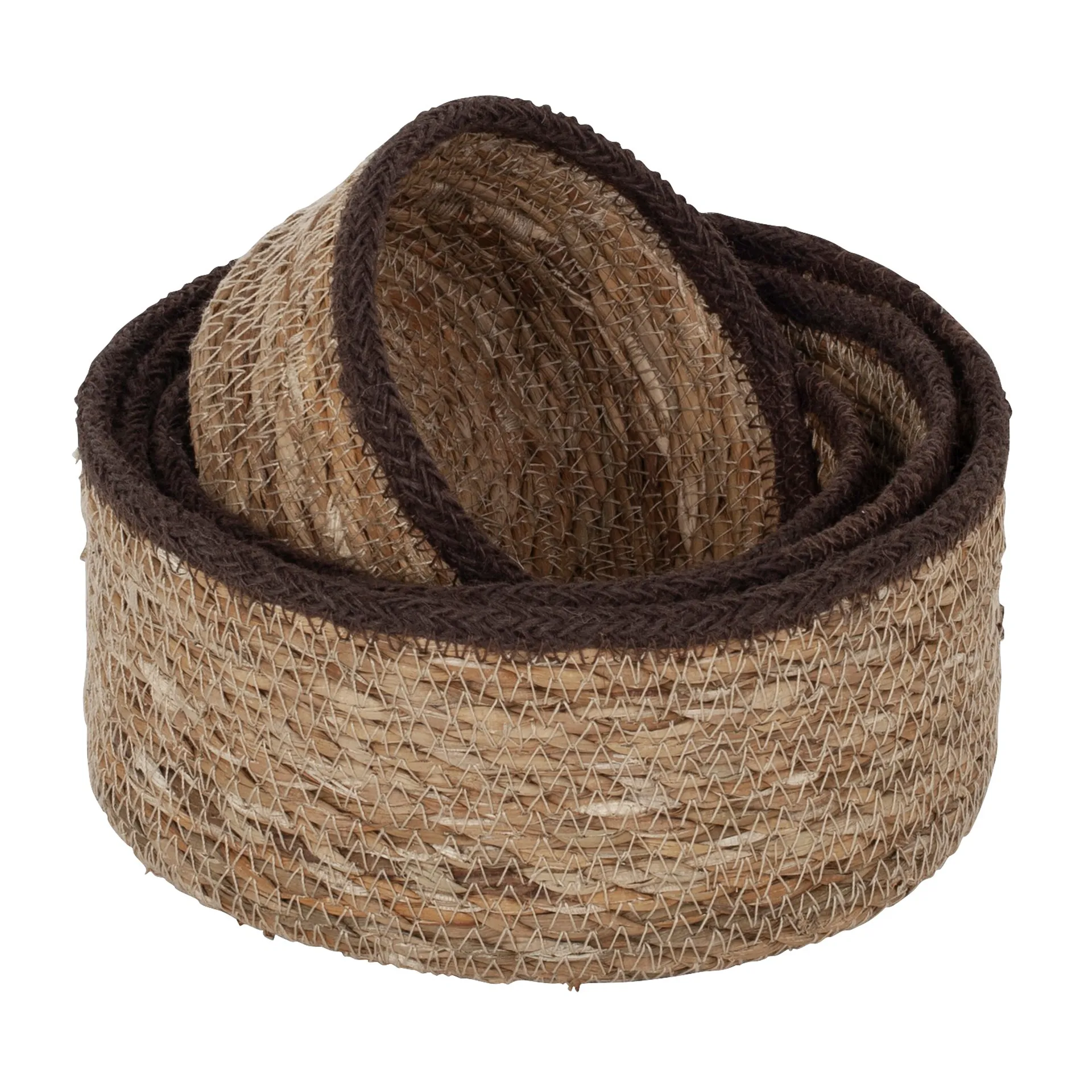 Set de 4 cestas Emil algas marinas small, Natural-marrón Dixie