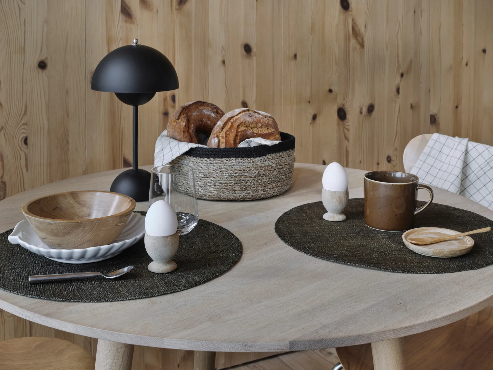 Set de 4 cestas Emil algas marinas small, Natural-negro Dixie