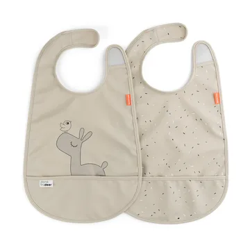 Baberos con velcro Lalee 2-pack - Sand - Done by deer