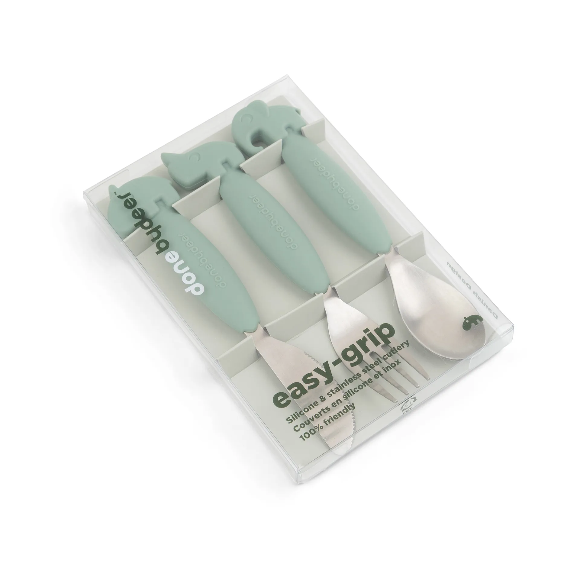 Juego de cubiertos Deer Friends Easy-grip 3 piezas, Green Done by deer