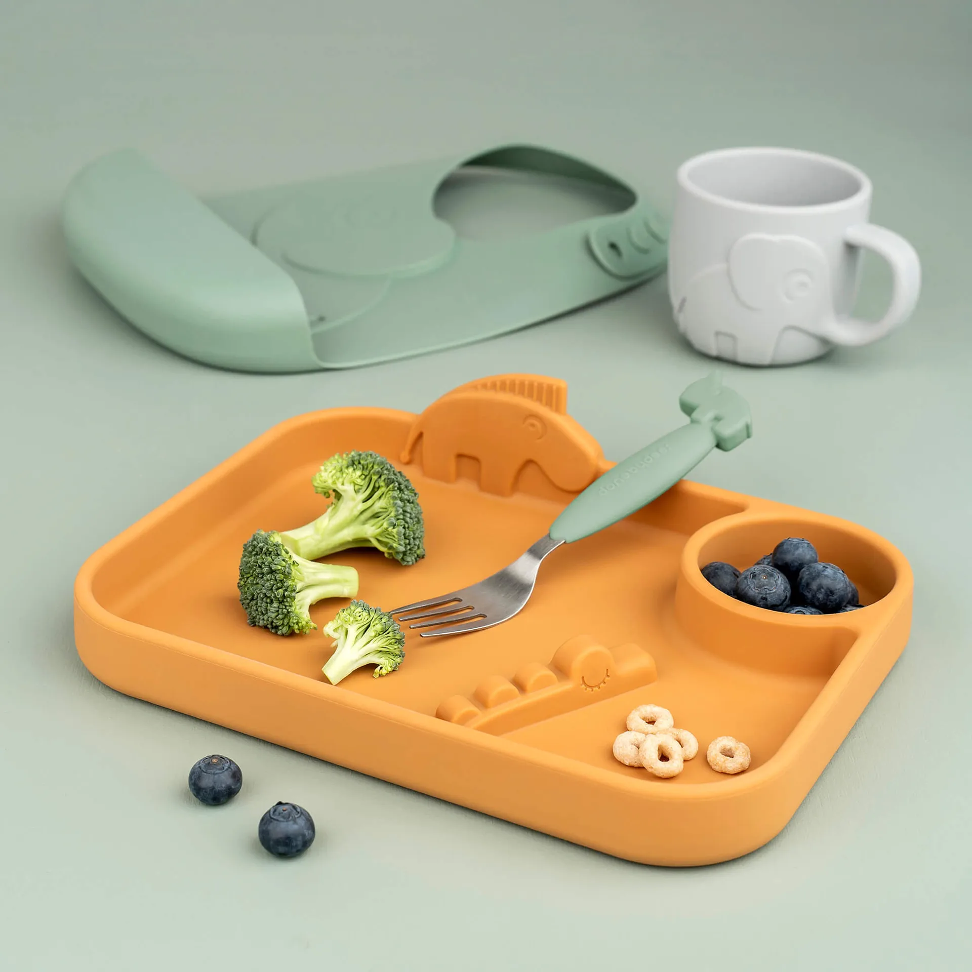 Juego de cubiertos Deer Friends Easy-grip 3 piezas, Green Done by deer