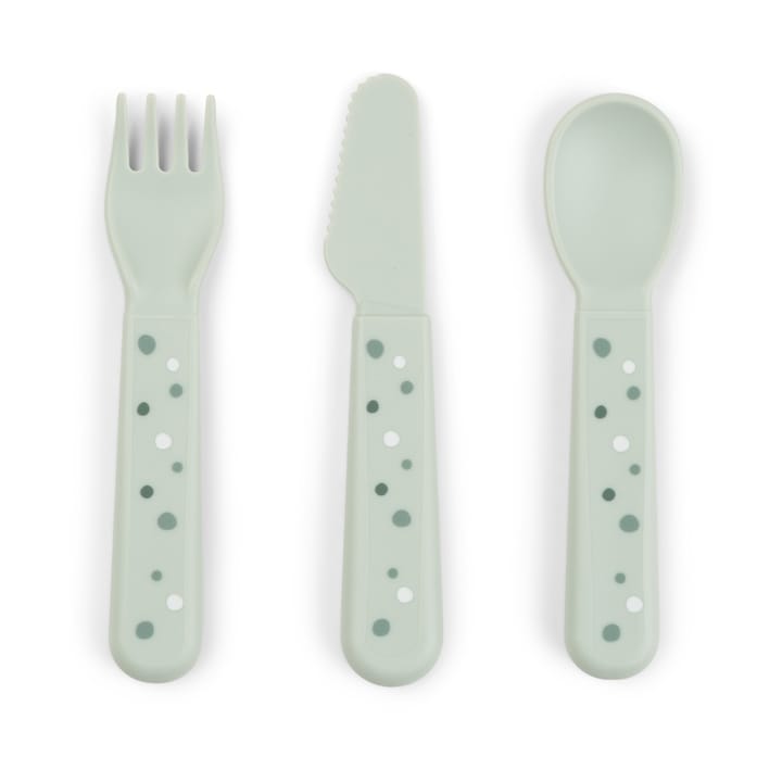 Juego de cubiertos Happy Dots foodie 3 piezas - Green - Done by deer