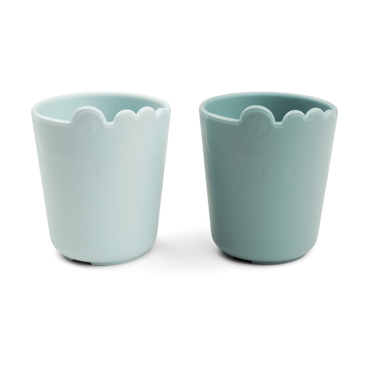 Minivasos Croco kiddish 10 cl, 2-pack - Blue - Done by deer