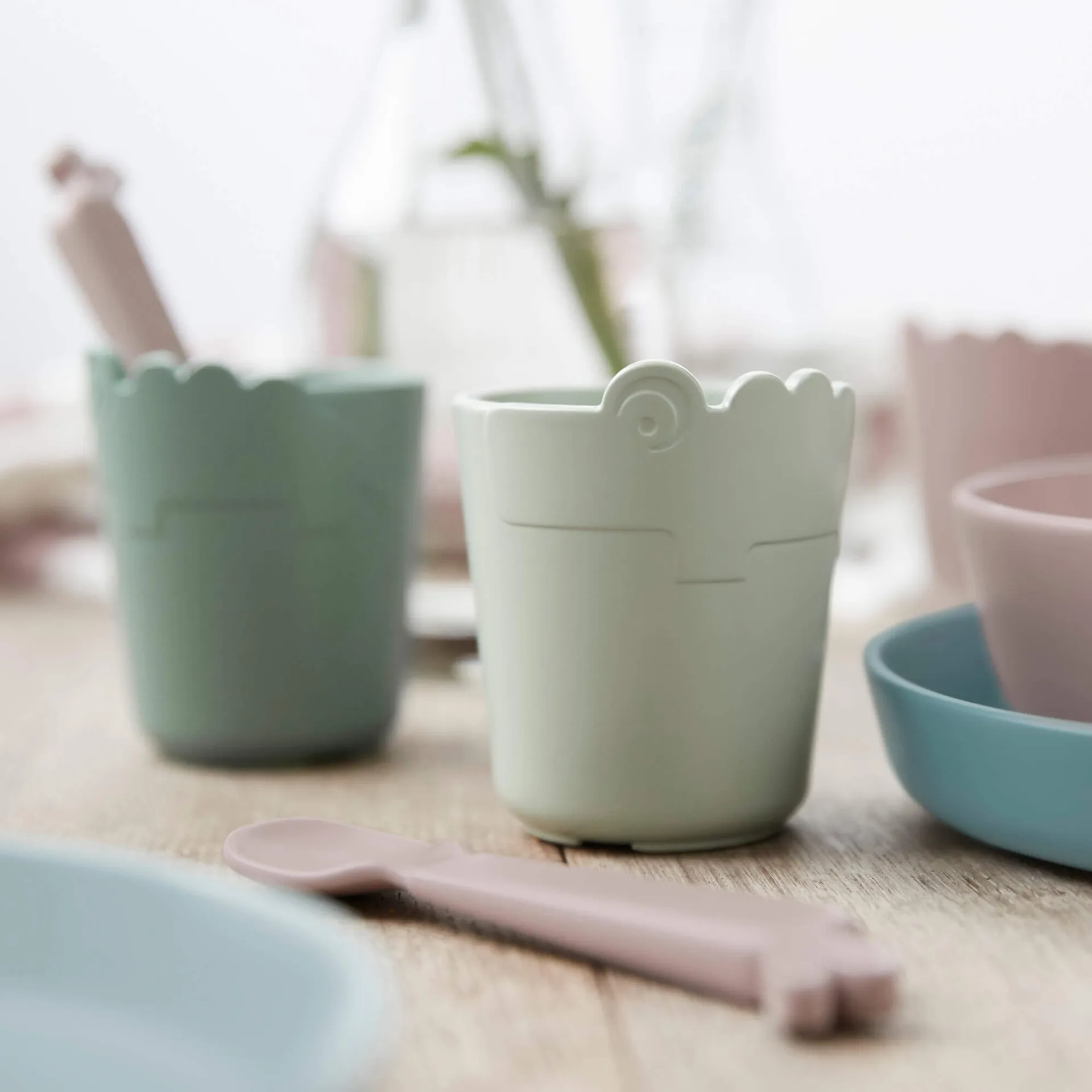 Minivasos Croco kiddish 10 cl, 2-pack, Blue Done by deer