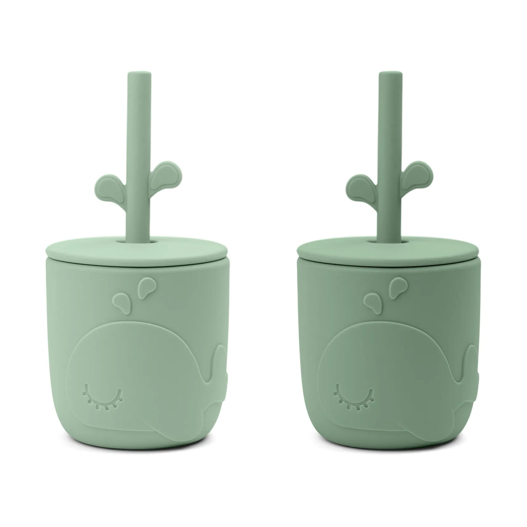 Tazas Wally con pajitas peekaboo, 2-pack, Green Done by deer
