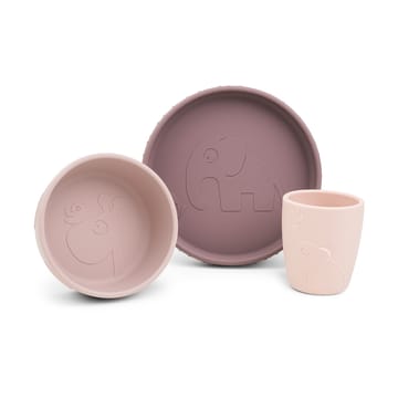 Vajilla infantil Deer Friends Stick&Stay de 3 piezas - Powder - Done by deer
