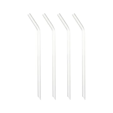4 Pajitas de vidrio Dora 21 cm - curvado - Dorre