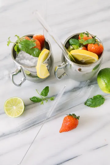 4 Pajitas de vidrio Dora 21 cm - curvado - Dorre