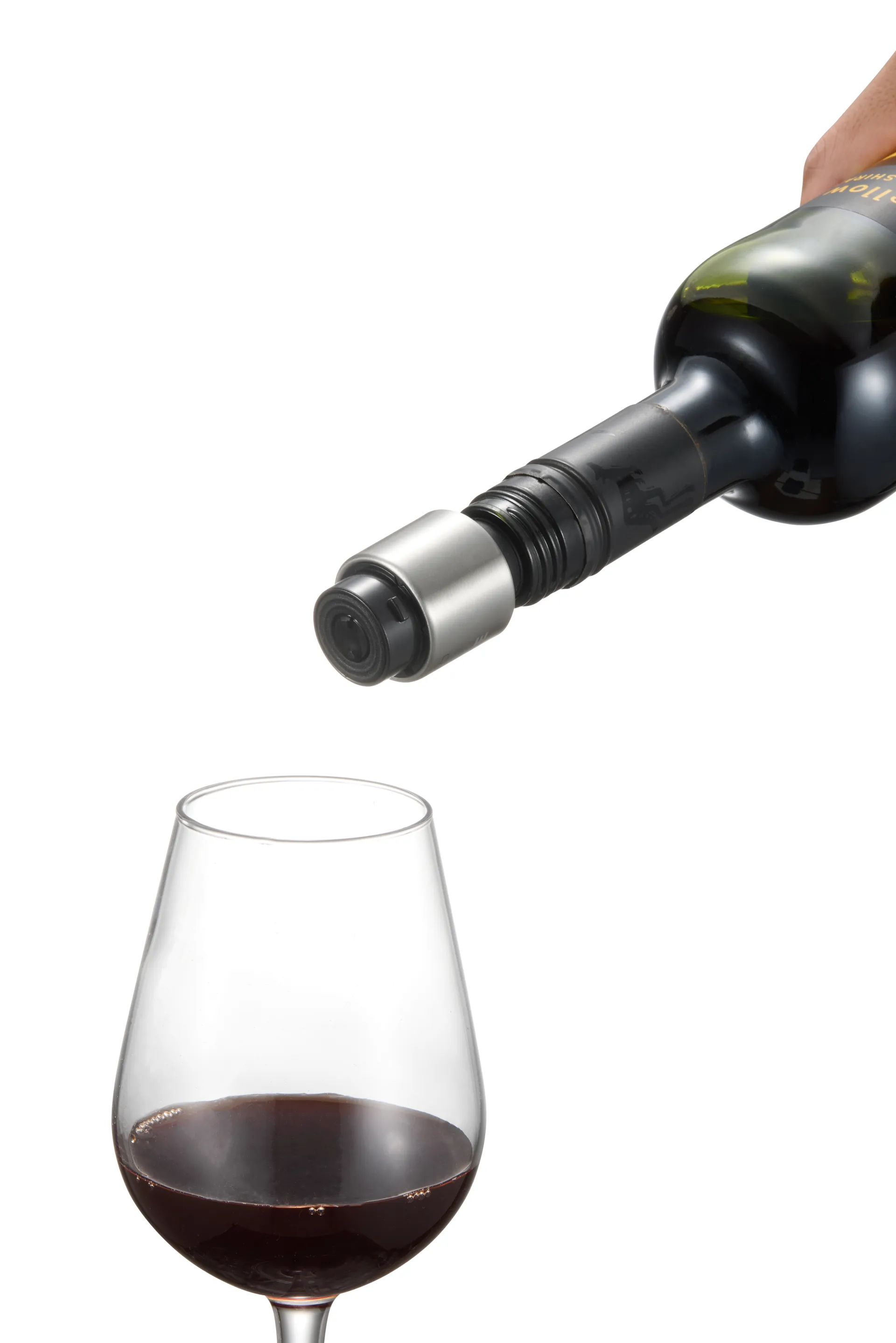 Aireador y tapón de vino Verne, Negro Dorre