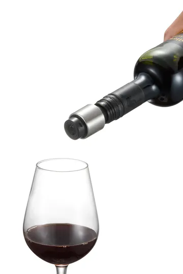 Aireador y tapón de vino Verne - Negro - Dorre