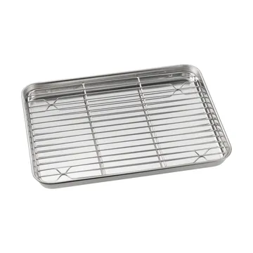 Bandeja gastronorm Gili - Acero inoxidable con rejilla, 31,5 × 24,5 cm - Dorre
