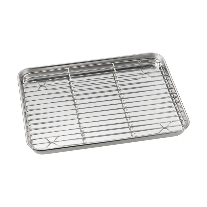 Bandeja gastronorm Gili - Acero inoxidable con rejilla, 31,5 × 24,5 cm - Dorre
