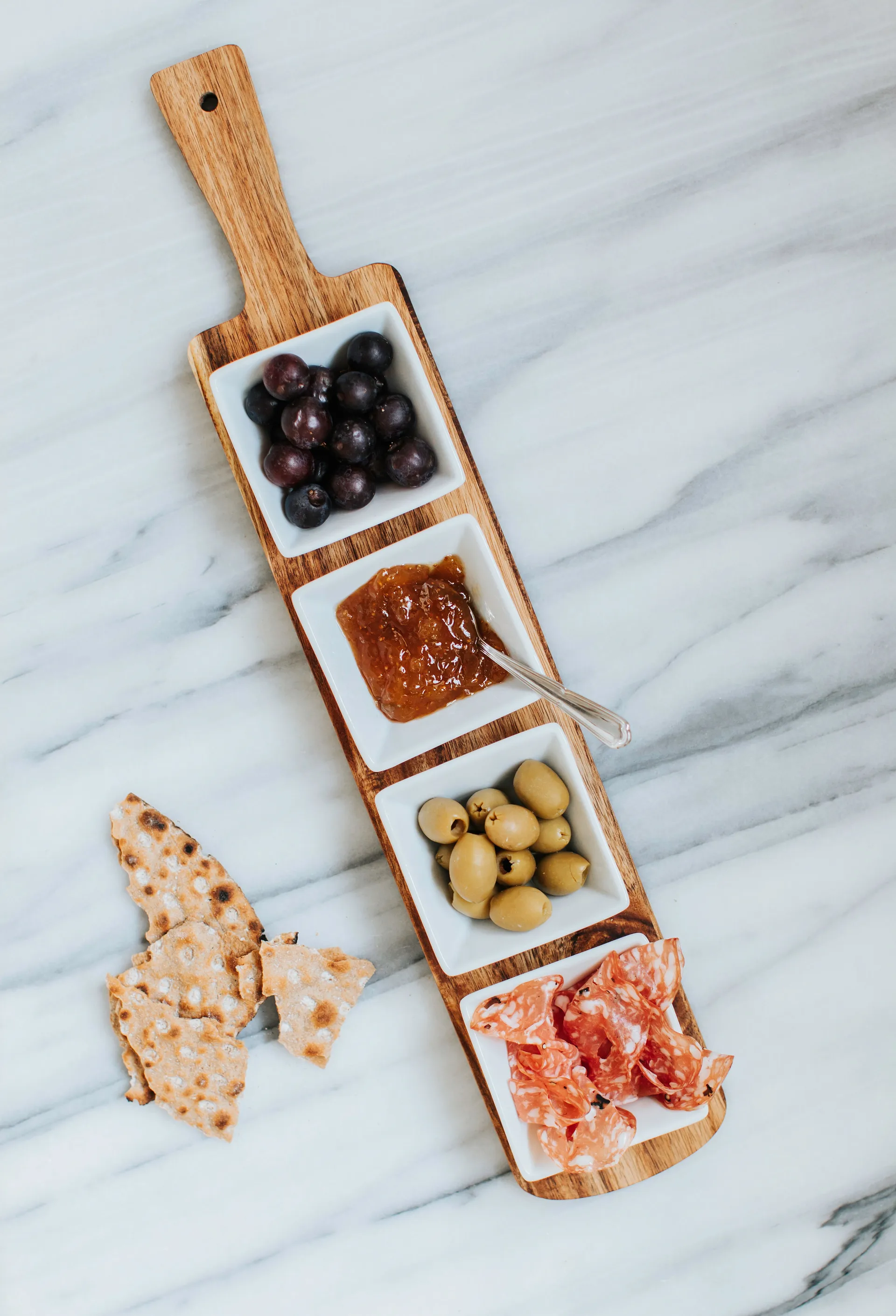 Bandejas de servicio con cuencos Serena 5 piezas, Acacia Dorre