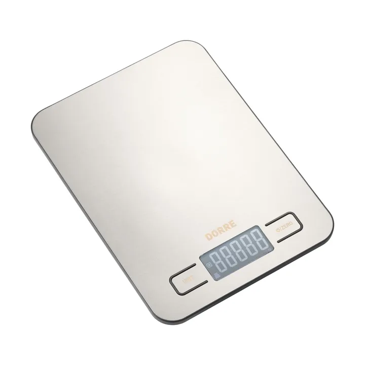 Báscula de cocina Kaori - Acero inoxidable, 5 g-10 kg, 23x17x1,88 cm - Dorre