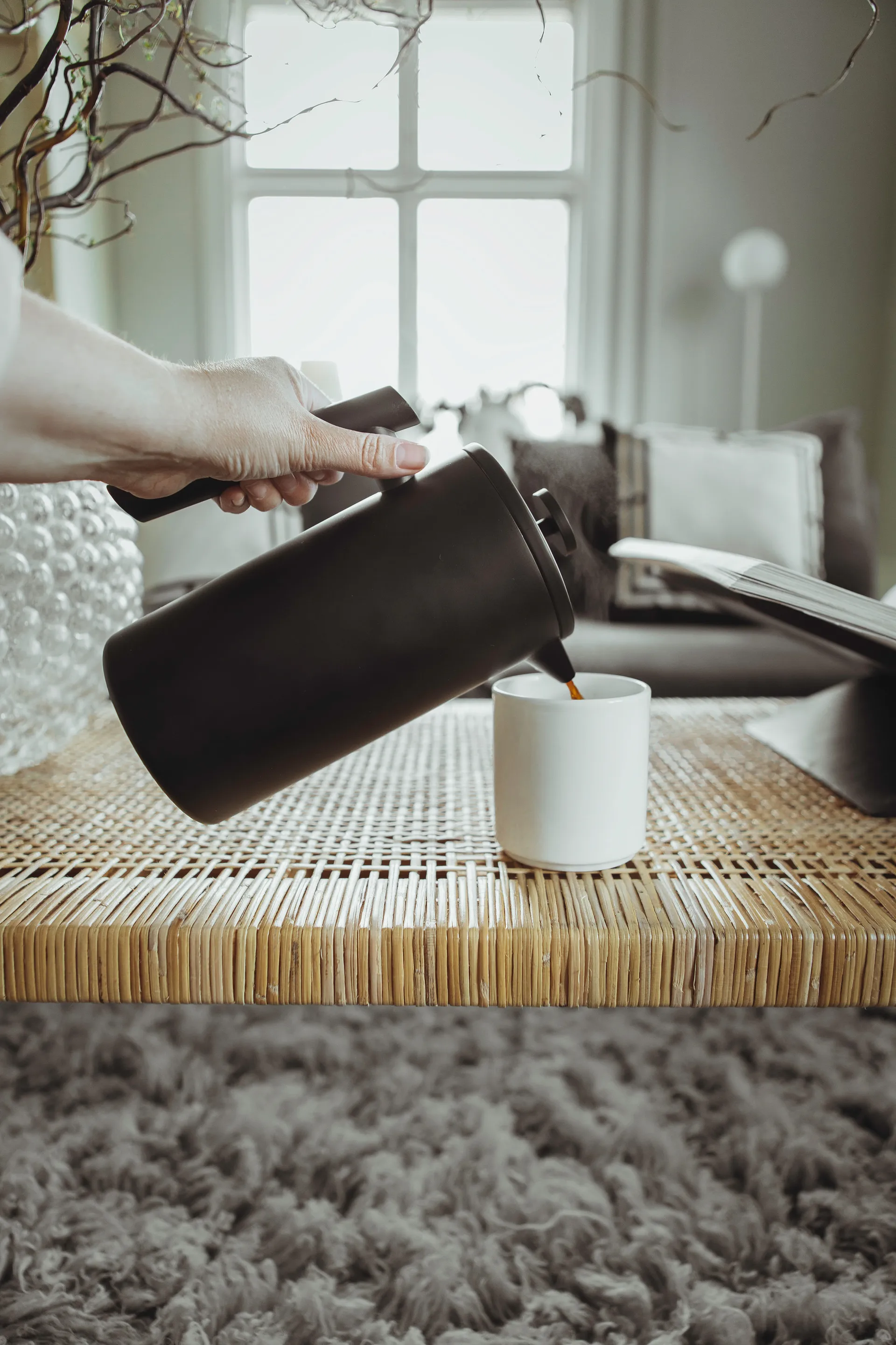 Cafetera de émbolo Prema 1 L, Negro Dorre