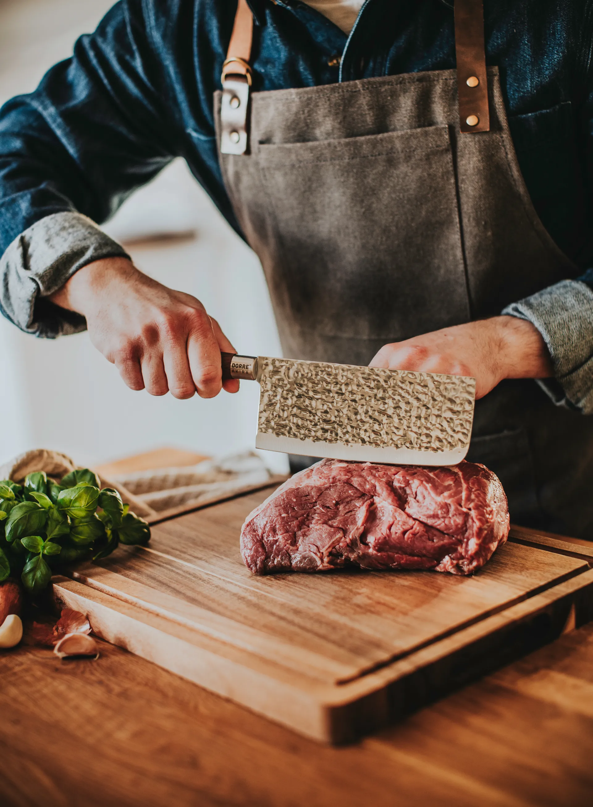 Cuchillo chino de chef Akira 30 cm, Marrón Dorre