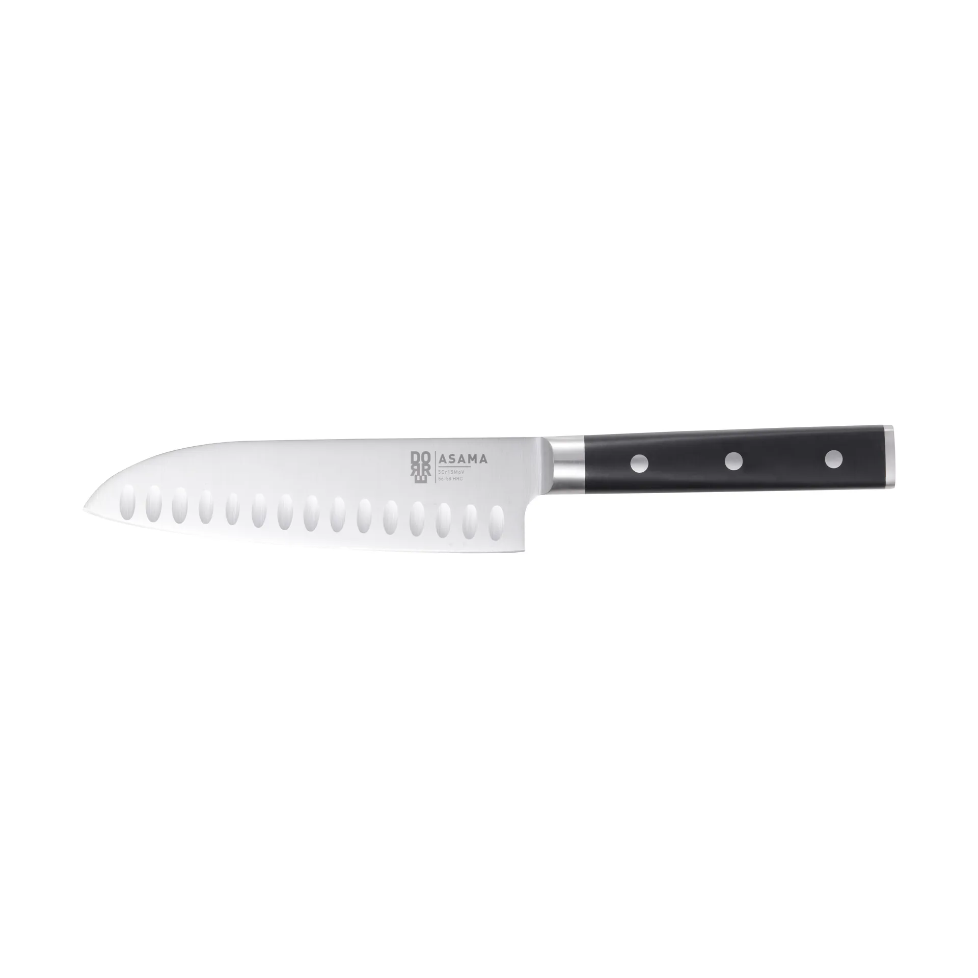 Cuchillo Santoku Asama 18 cm, Acero inoxidable Dorre