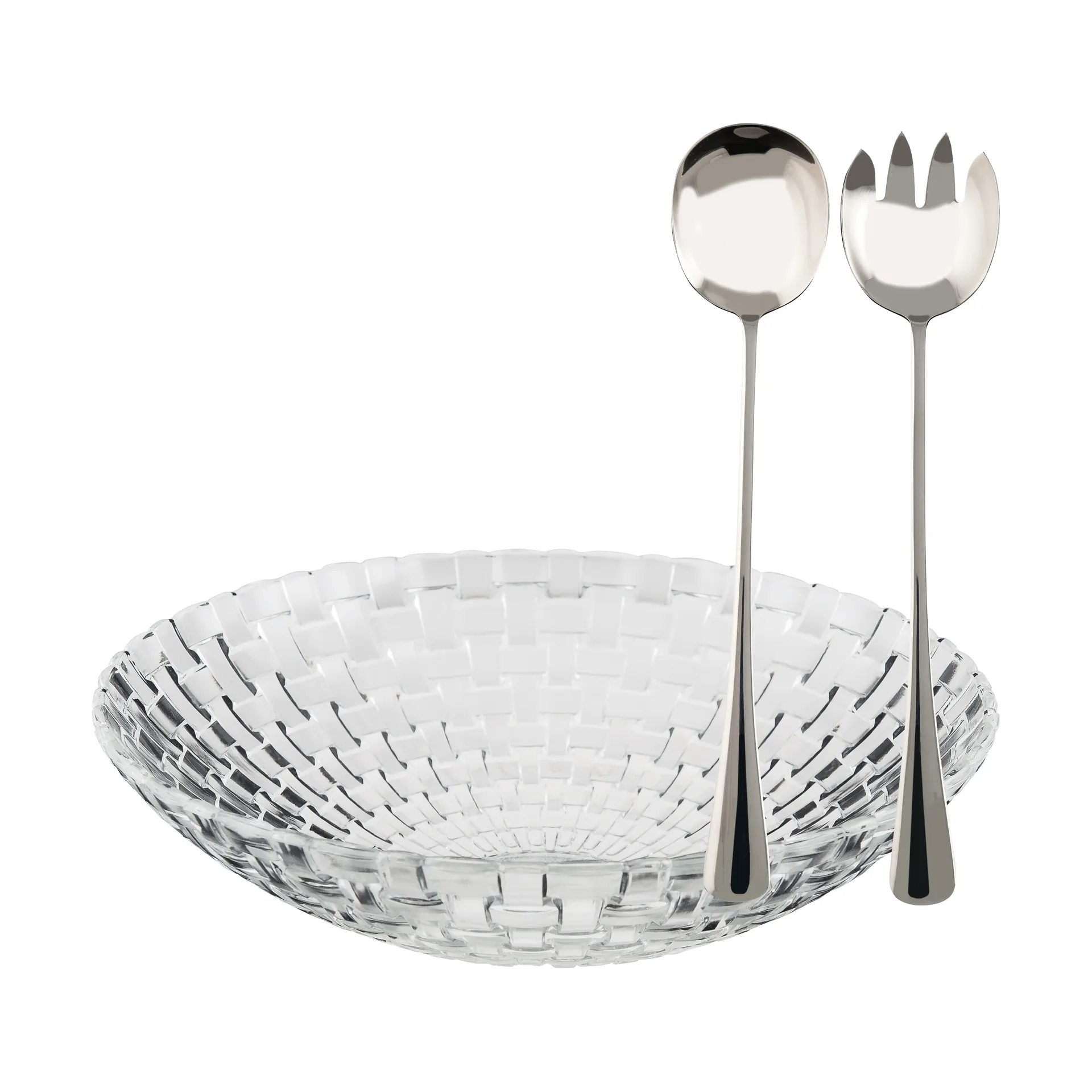 Juego de cuencos para ensalada Glitter, Vidrio-acero inoxidable, 3 piezas Dorre