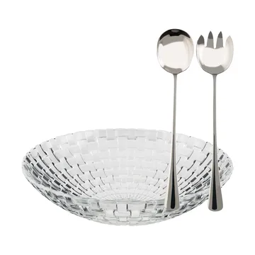 Juego de cuencos para ensalada Glitter - Vidrio-acero inoxidable, 3 piezas - Dorre