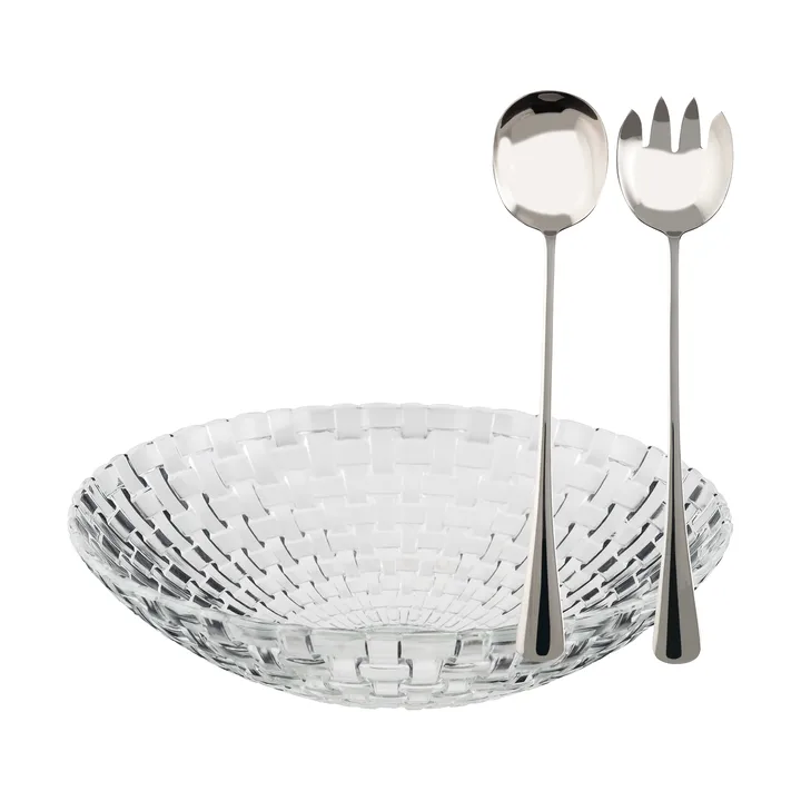 Juego de cuencos para ensalada Glitter - Vidrio-acero inoxidable, 3 piezas - Dorre