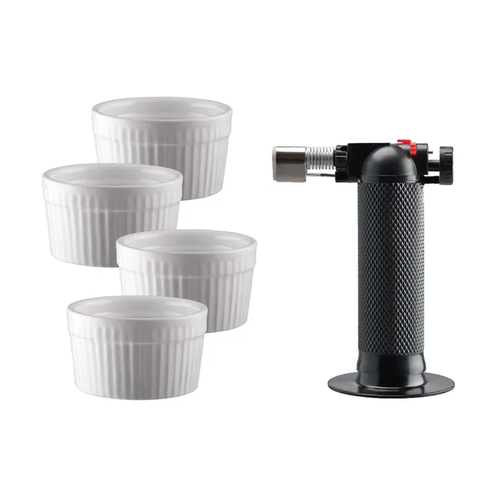 Juego para crème brûlée - Cerámica, 5 piezas - Dorre