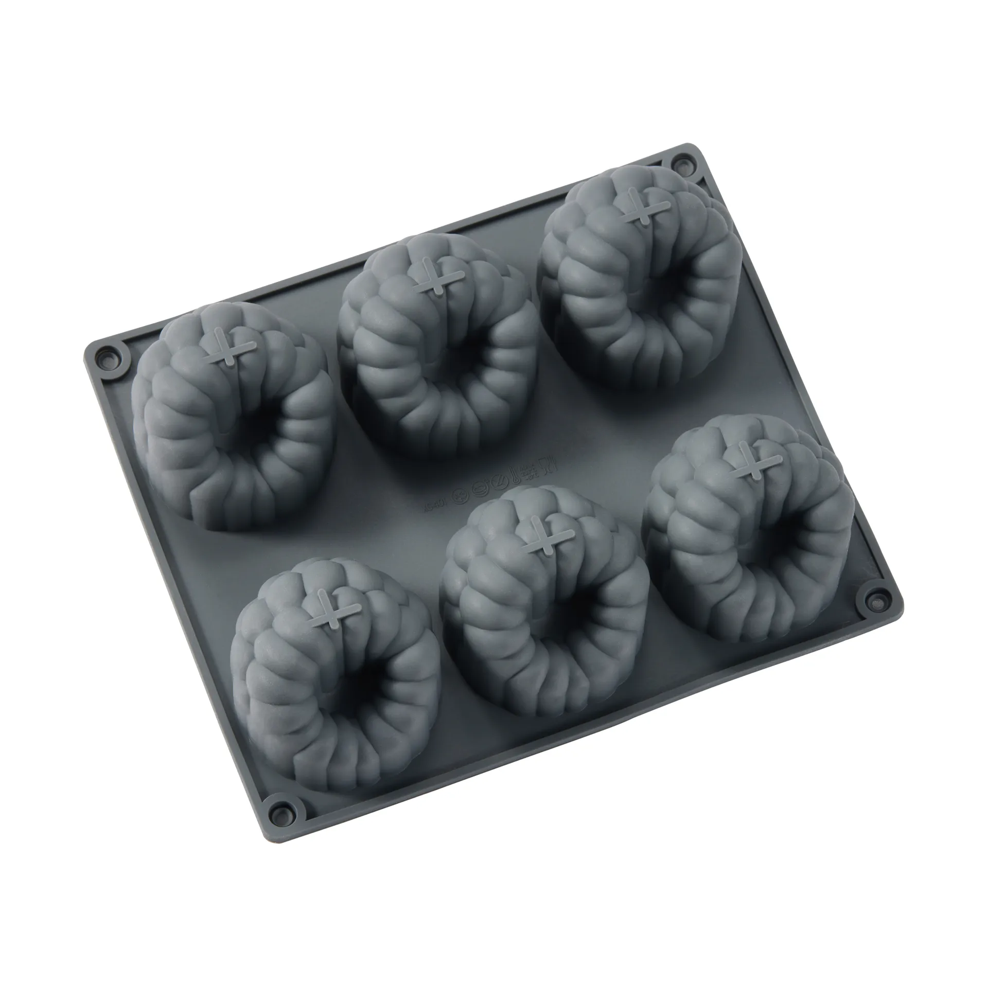 Molde para hornear Beck, Gris, frambuesa, silicona, 6 piezas Dorre