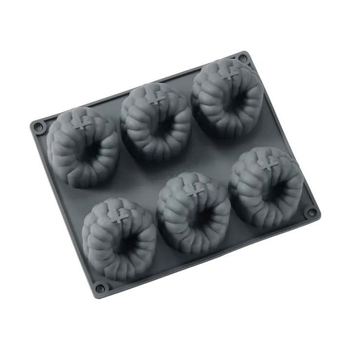 Molde para hornear Beck - Gris, frambuesa, silicona, 6 piezas - Dorre